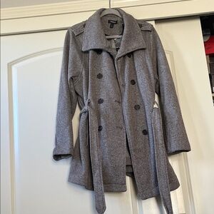 Lightweight fleece lined Gray Double-Breasted Coat